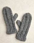 Brecken Ribbed Knit Mittens - Heather Gray