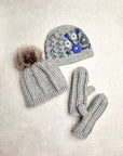 Brecken Gray Knit Pom Beanie