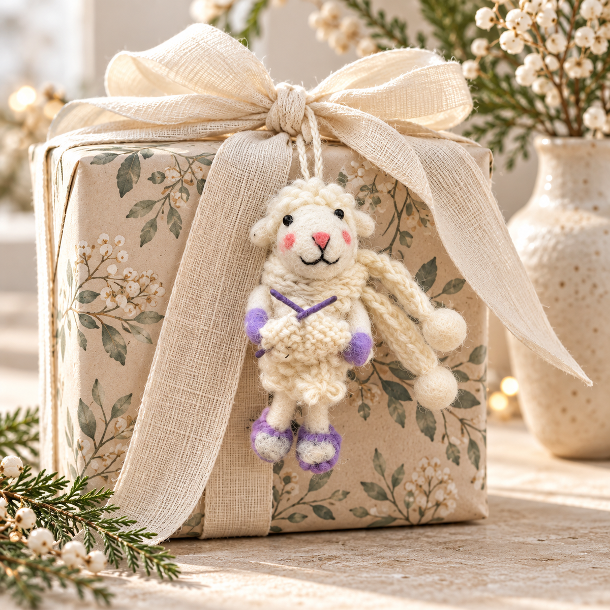Hand-Felted Wool Ornament – Violet The Knitter