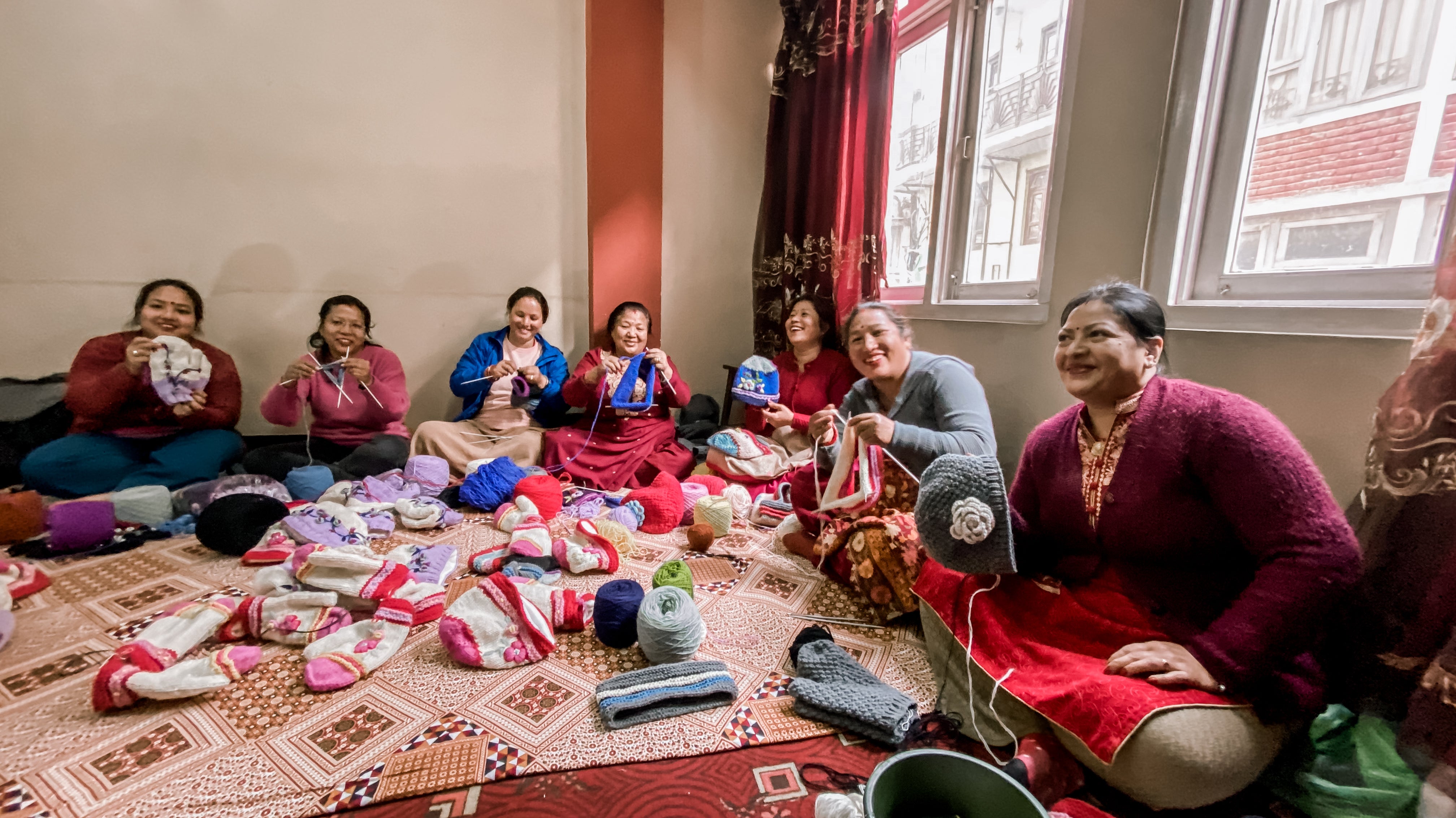 Nepali Artisans Knitting By Many Hands Pieces