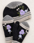 Color Block Embroidered Knit Beanie - Slate