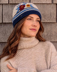 Color Block Embroidered Knit Beanie - Nantucket Winter