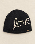 Love Embroidered Knit Beanie - Noir