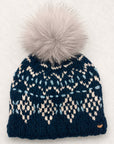 Alpine Fair Isle Embroidered Knit Beanie - Teal