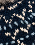 Alpine Fair Isle Embroidered Knit Beanie - Teal