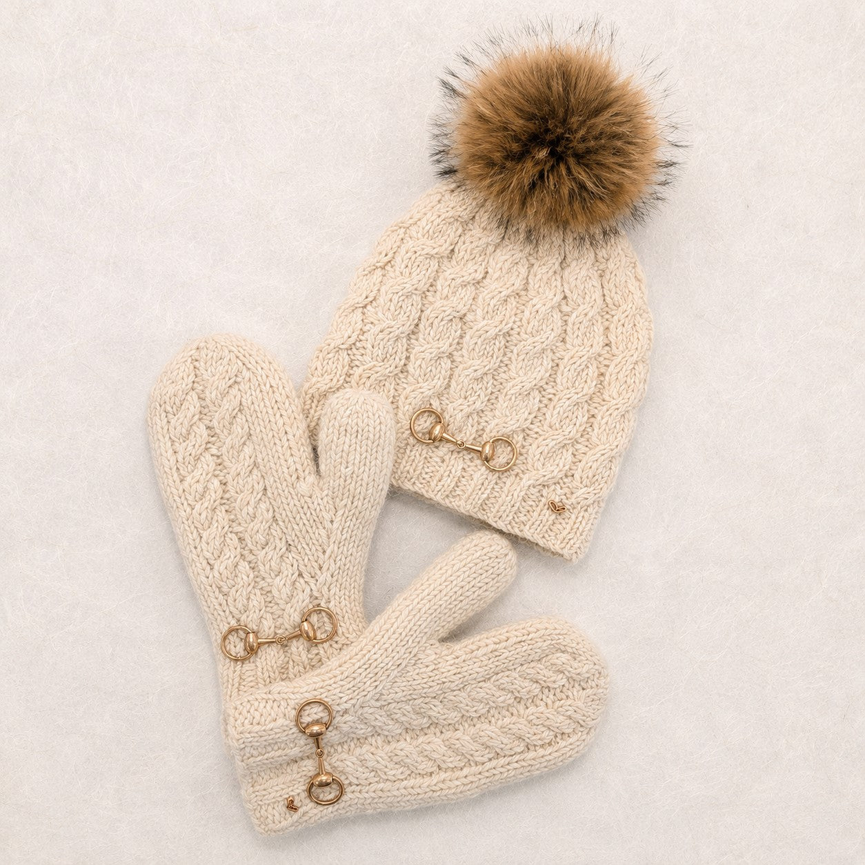 Equestrian Ecru Knit Beanie