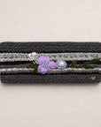 Color Block Embroidered Knit Headband - Slate
