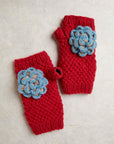 Chantilly Red Knit Handwarmers