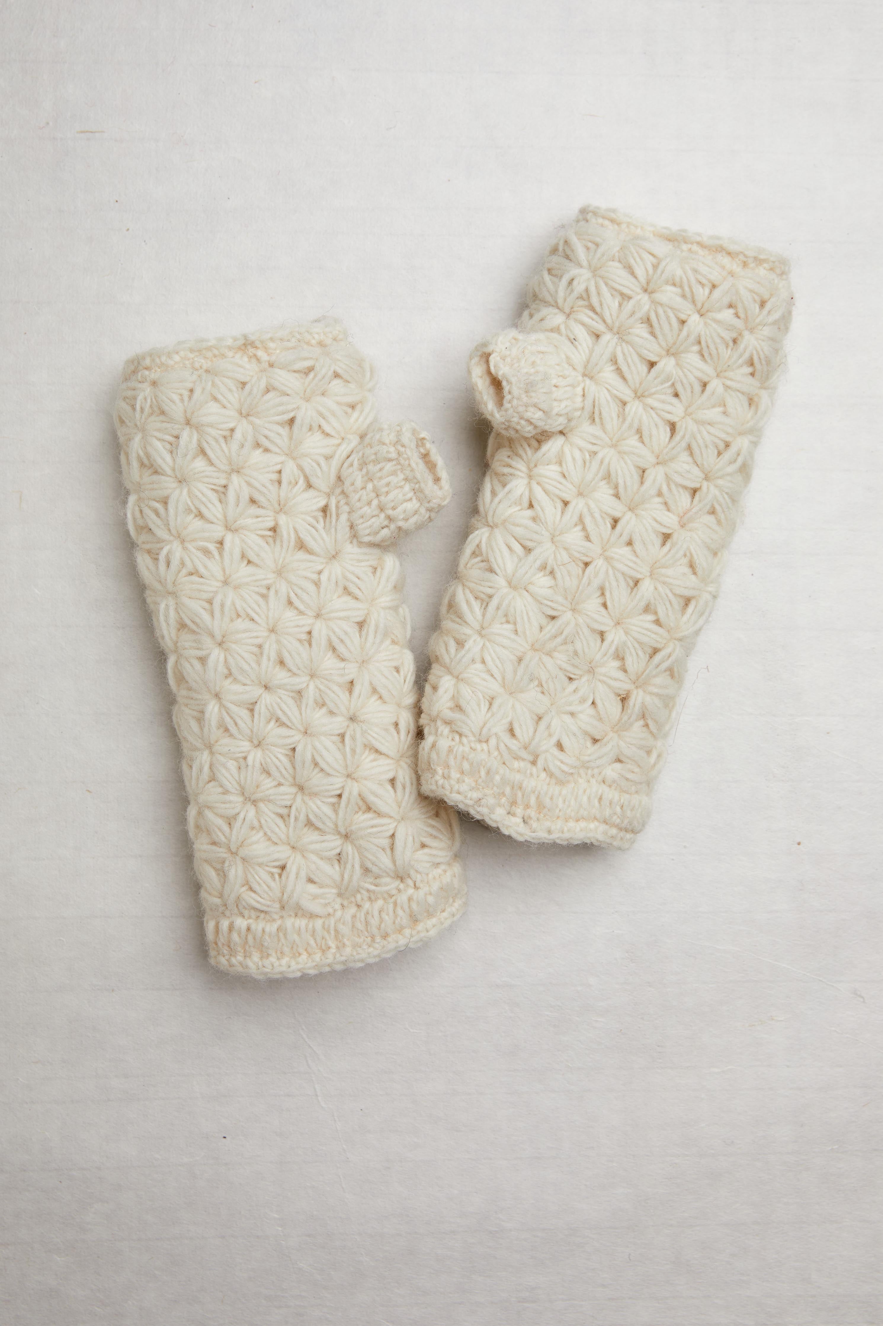 Addison Ecru Knit Handwarmers