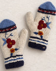 Color Block Embroidered Knit Mittens - Nantucket Winter