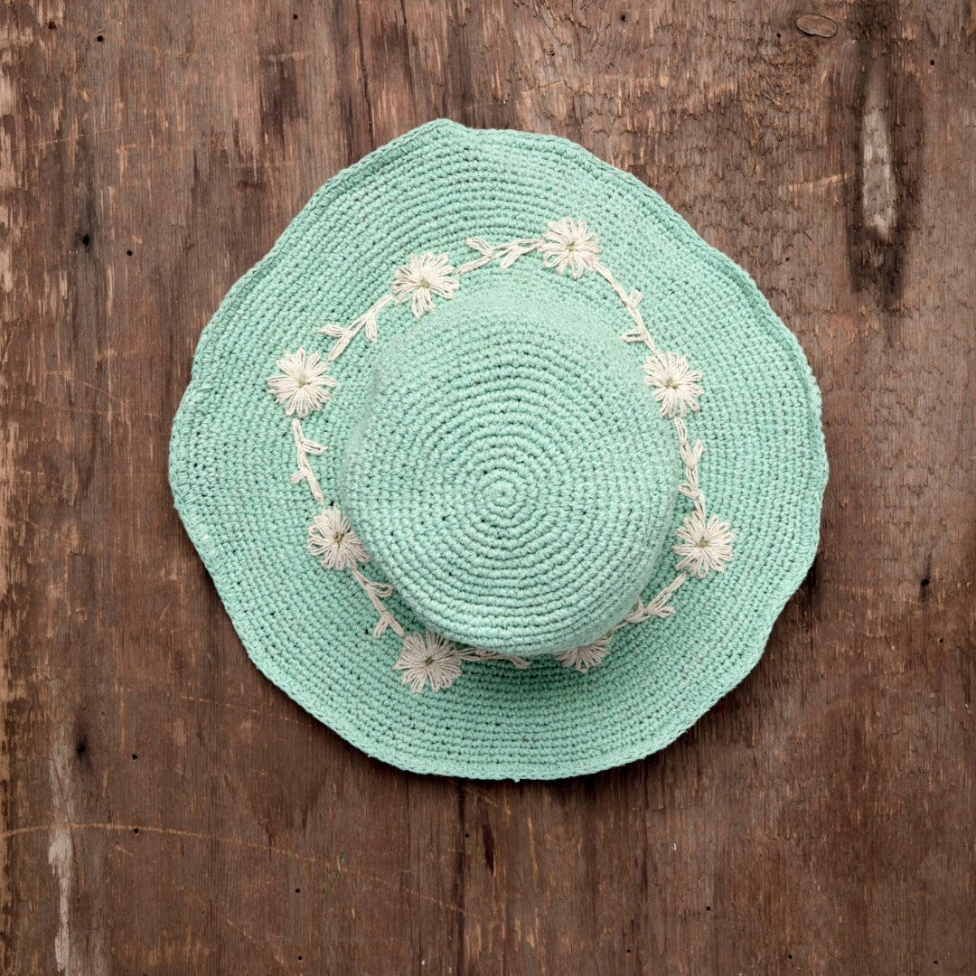 Fleur Seafoam Sun Hat UPF 35