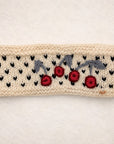 Cherries Embroidered Knit Headband - Ecru